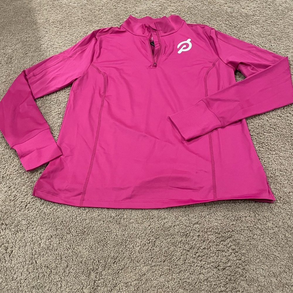 Pink Peloton warm up long sleeve 1/2 zip